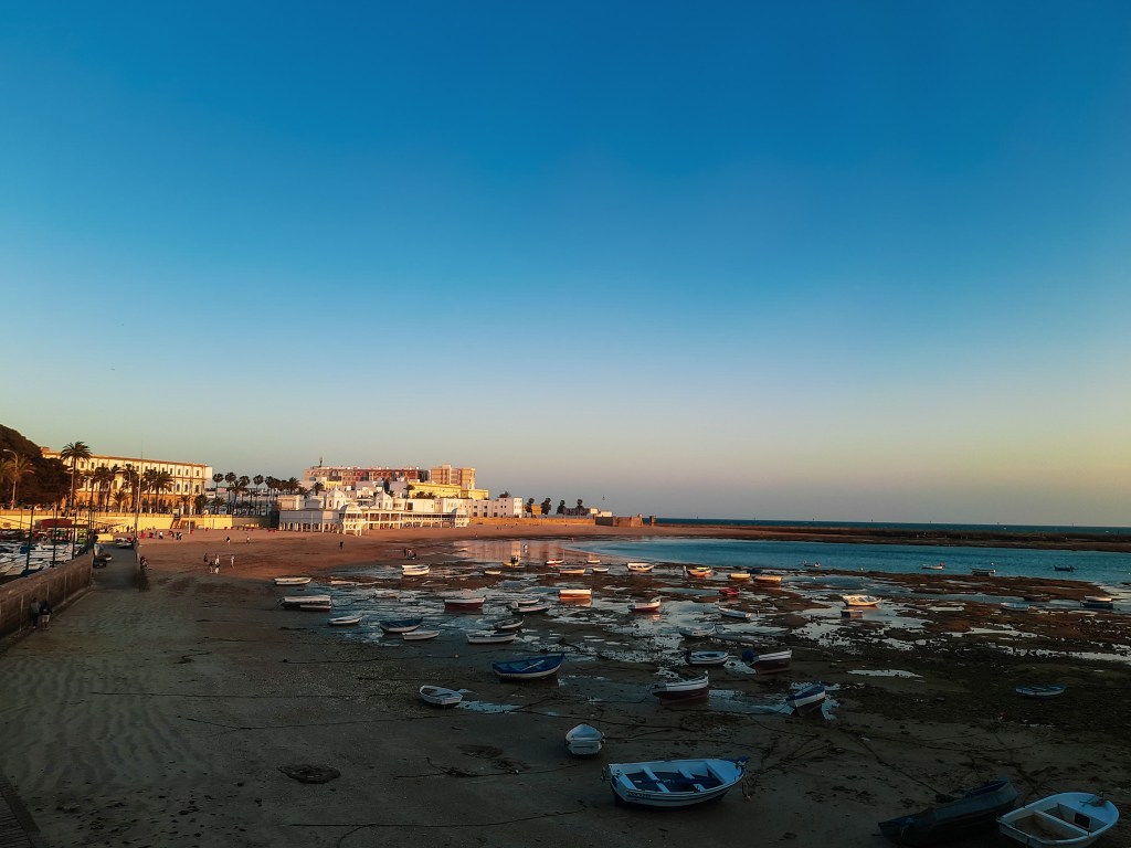 Plaża La Caleta podczas odpływu