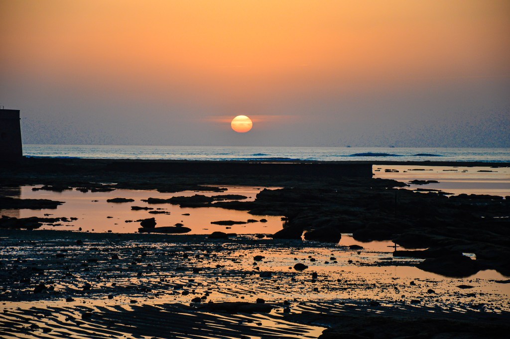 Zachód słońca na plaży La Caleta